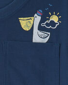 Toddler Boy Boat Loose Fit 2-Piece Pajama Set - Blue, image 3 of 4 slides