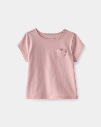 Baby Girl Heart Pocket Top - Pink, 