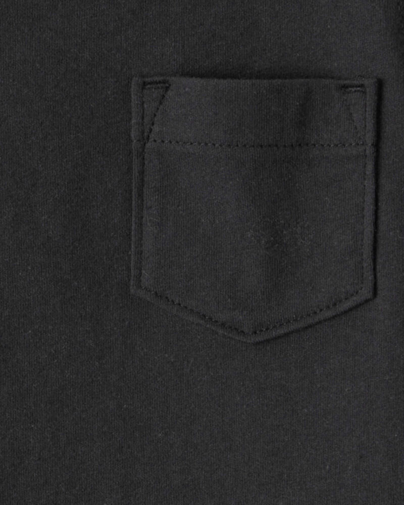 Baby Solid Short-Sleeve Pocket Tee - Black, image 2 of 3 slides