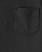 Baby Solid Short-Sleeve Pocket Tee - Black, image 2 of 3 slides