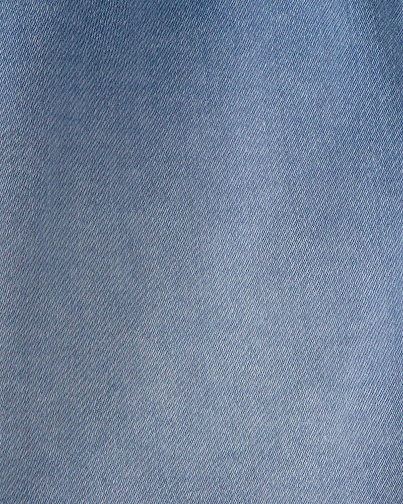 Girls Denim Drawstring Pull-On Shorts - Medium Wash, image 3 of 4 slides