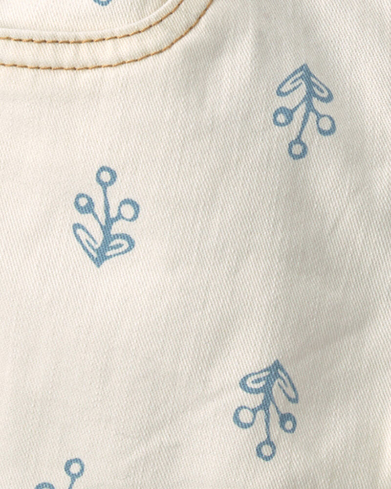 Toddler Girl Floral Twill Shorts - Ivory, image 3 of 4 slides