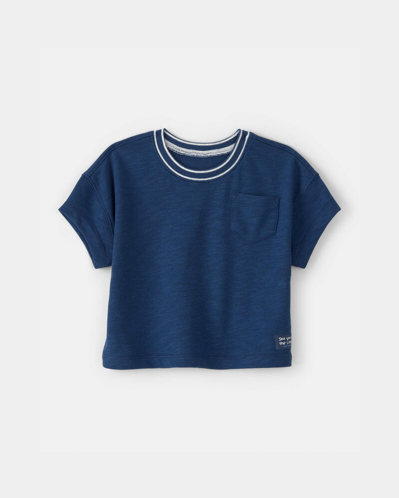 Baby Boy French Terry Pocket T-Shirt - Blue, image 1 of 4 slides
