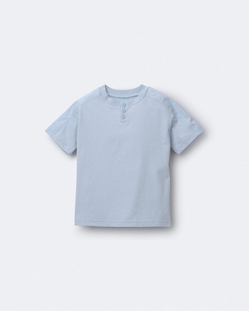 Toddler Boy Henley Tee - Blue, image 2 of 6 slides
