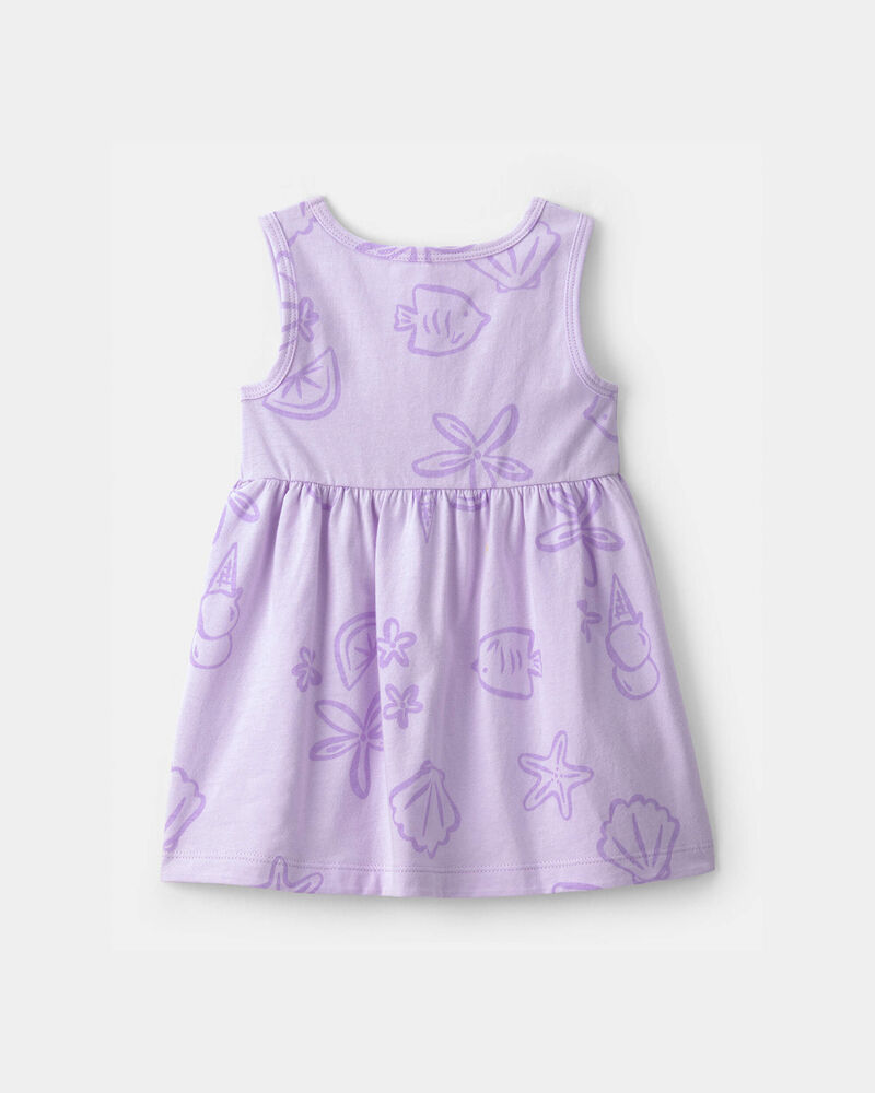Baby Girl Sea Animal Sleeveless Dress - Purple, image 2 of 4 slides