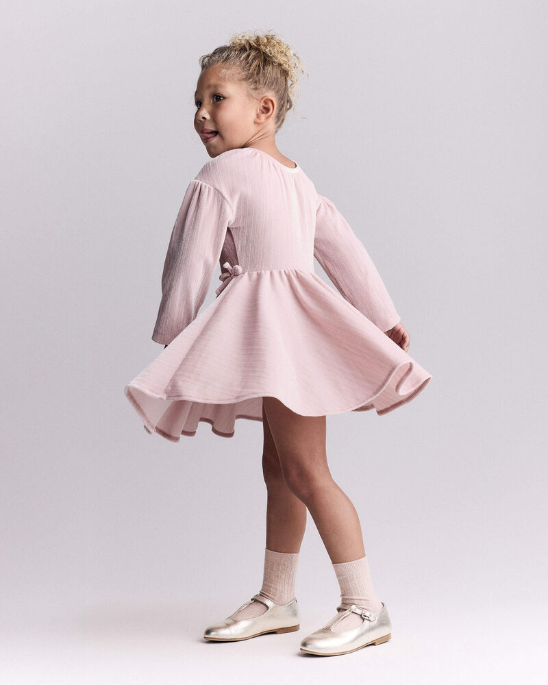 Toddler Girl Velvety Avenue Twirl&trade; Dress - Light Pink, image 4 of 6 slides