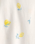 Toddler Girl Lemon Relaxed Top - Cream, image 2 of 3 slides