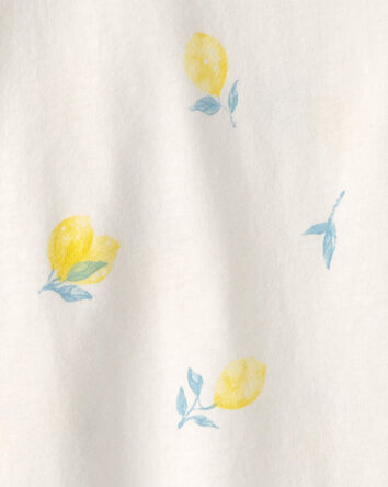Toddler Girl Lemon Relaxed Top - Cream, 