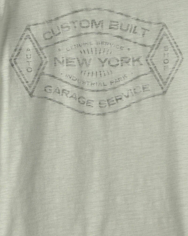 Boys 'New York' Graphic Tee - Green, image 2 of 3 slides