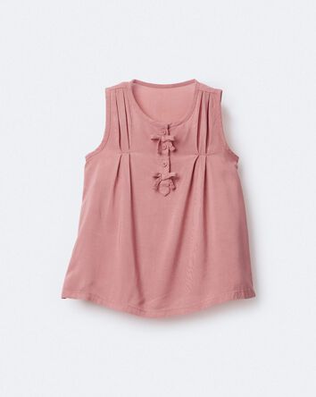 Toddler Girl Sleeveless Bow Top - Pink, 