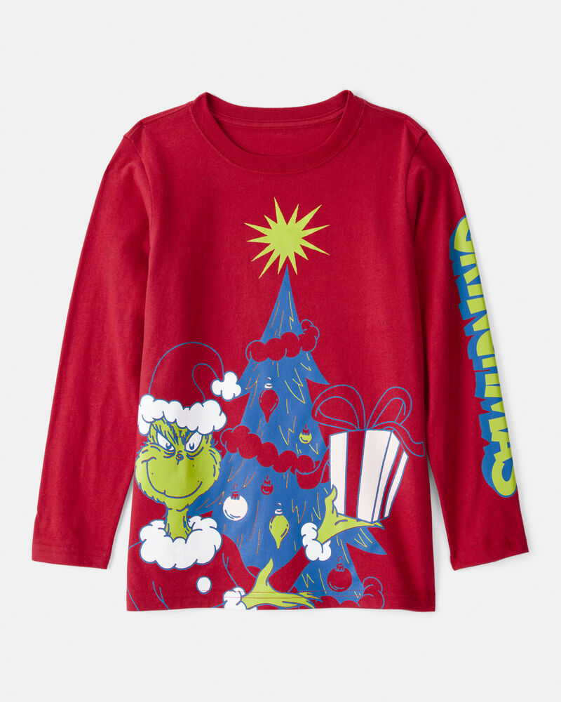 Kid Dr. Seuss&trade; The Grinch Long-Sleeve Graphic Tee - Red, image 1 of 3 slides