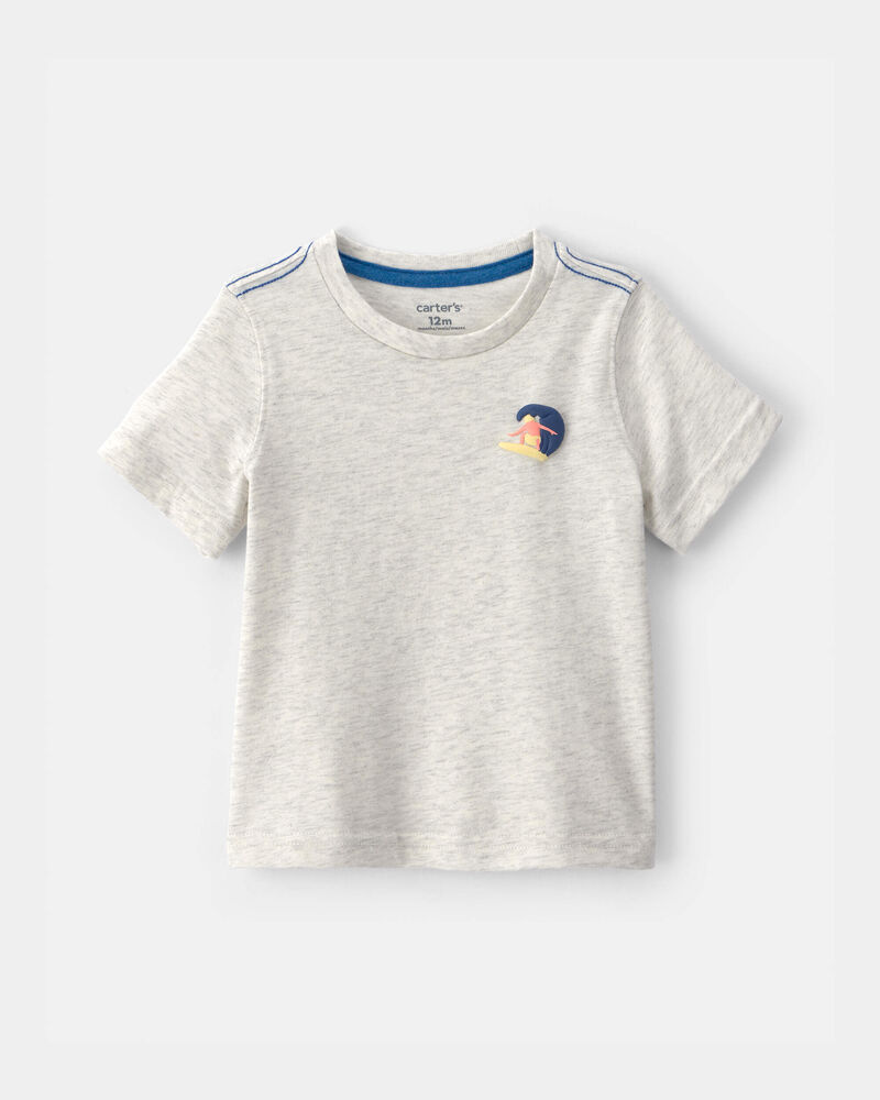 Baby Boy Surfer Graphic Tee - Grey, image 1 of 4 slides