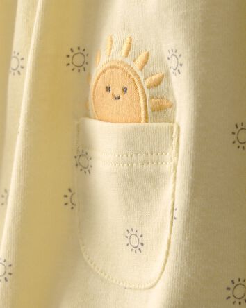 Baby Girl Sunshine Short-Sleeve Romper - Yellow, 