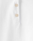 Toddler Pique Uniform Polo Shirt -  White, image 2 of 3 slides