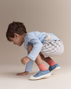 Toddler Boy Playground Shorts in Stripes - Grey, image 5 of 7 slides