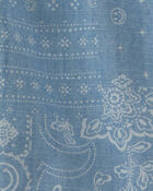 Boys Bandana Floral Chambray Short - Blue, image 3 of 4 slides