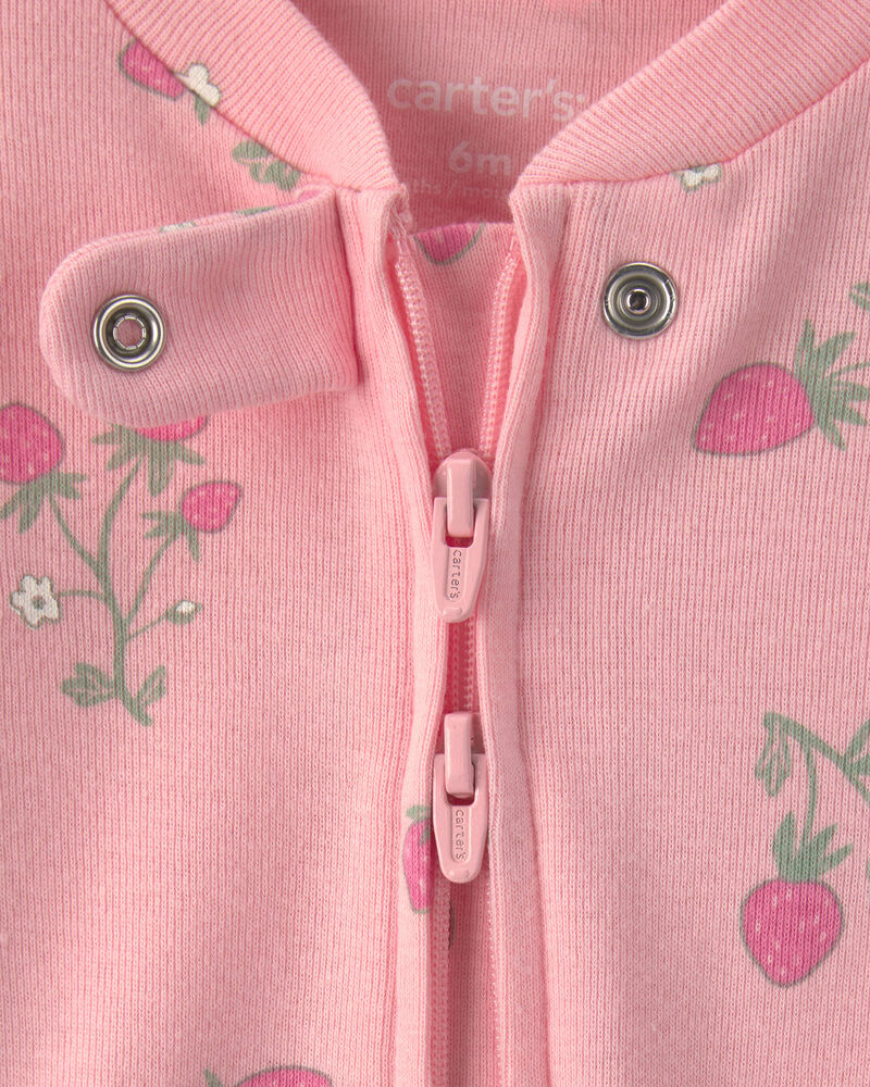 Baby Girl 2-Pack Strawberry Sleep & Play Pajamas - Pink, image 2 of 5 slides