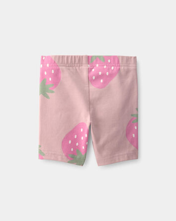 Toddler Girl Strawberry Bike Shorts - Pink, 
