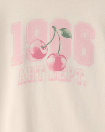 Girls Cherry Graphic Tee - Cream, 