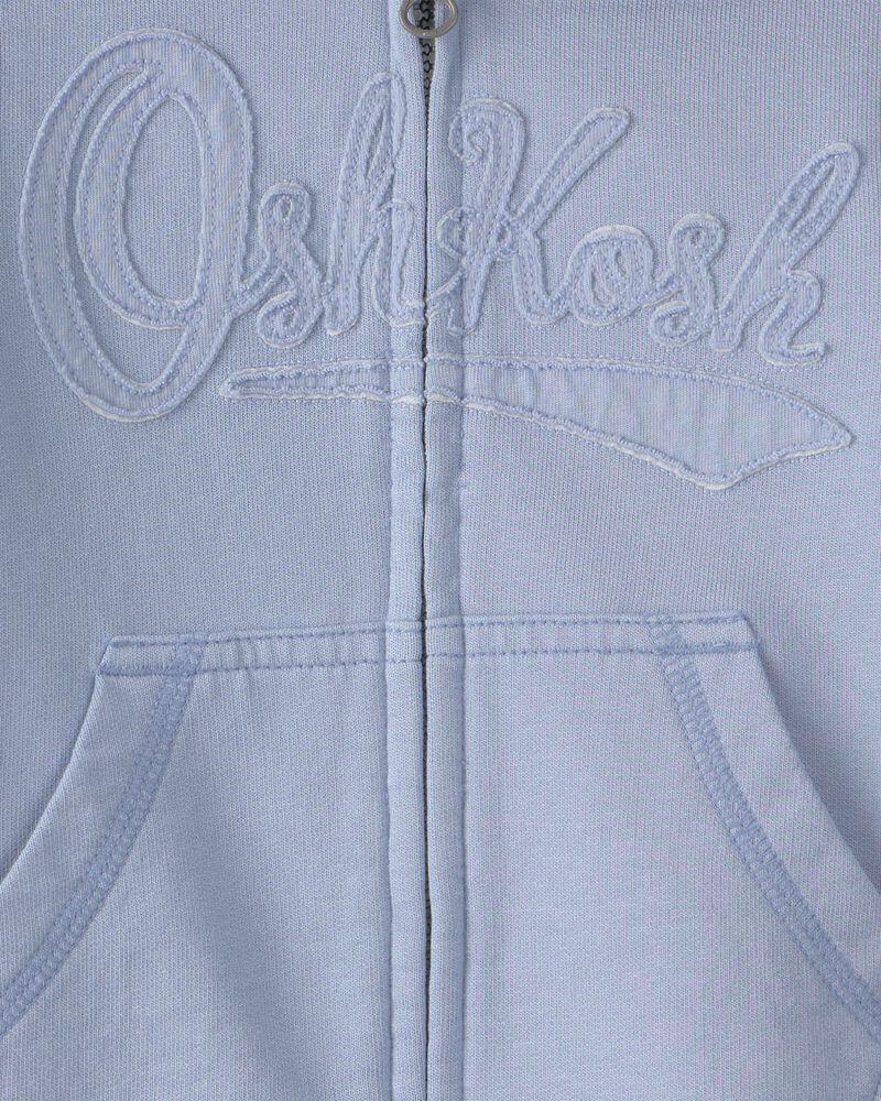 Baby Boy OshKosh Logo Zip-Up Hoodie - Blue, image 3 of 4 slides