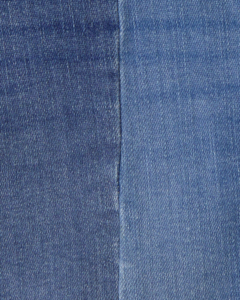 Girls Colorblock Denim Shorts - Dark Wash, image 3 of 4 slides