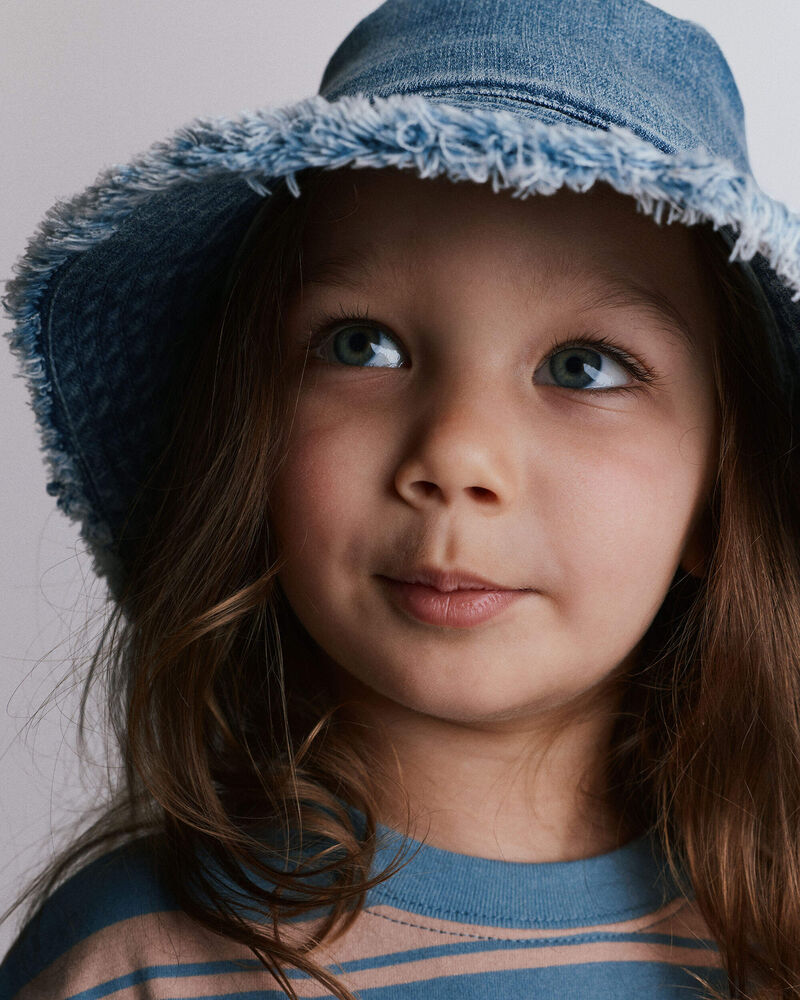 Toddler Denim Bucket Hat in Avenue Wash, image 1 of 6 slides
