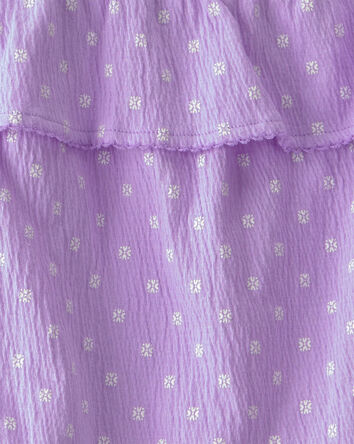 Girls 2-Piece Ruffle Tank Top & Short Set - Purple, 