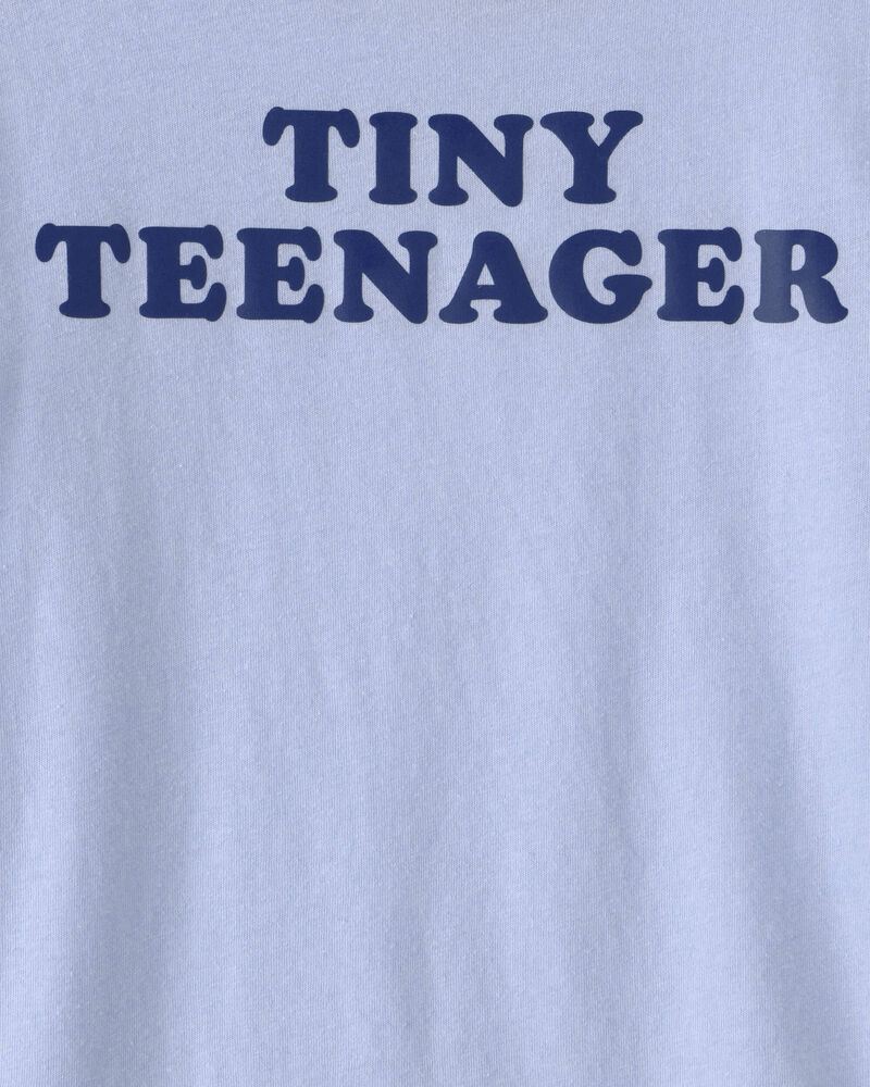 Toddler 'Tiny Teenager' Graphic Tee - Blue, image 2 of 3 slides