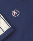 Baby Boy 3-Piece Baseball Striped Top & Short Set - Blue/Ivory, image 4 of 5 slides
