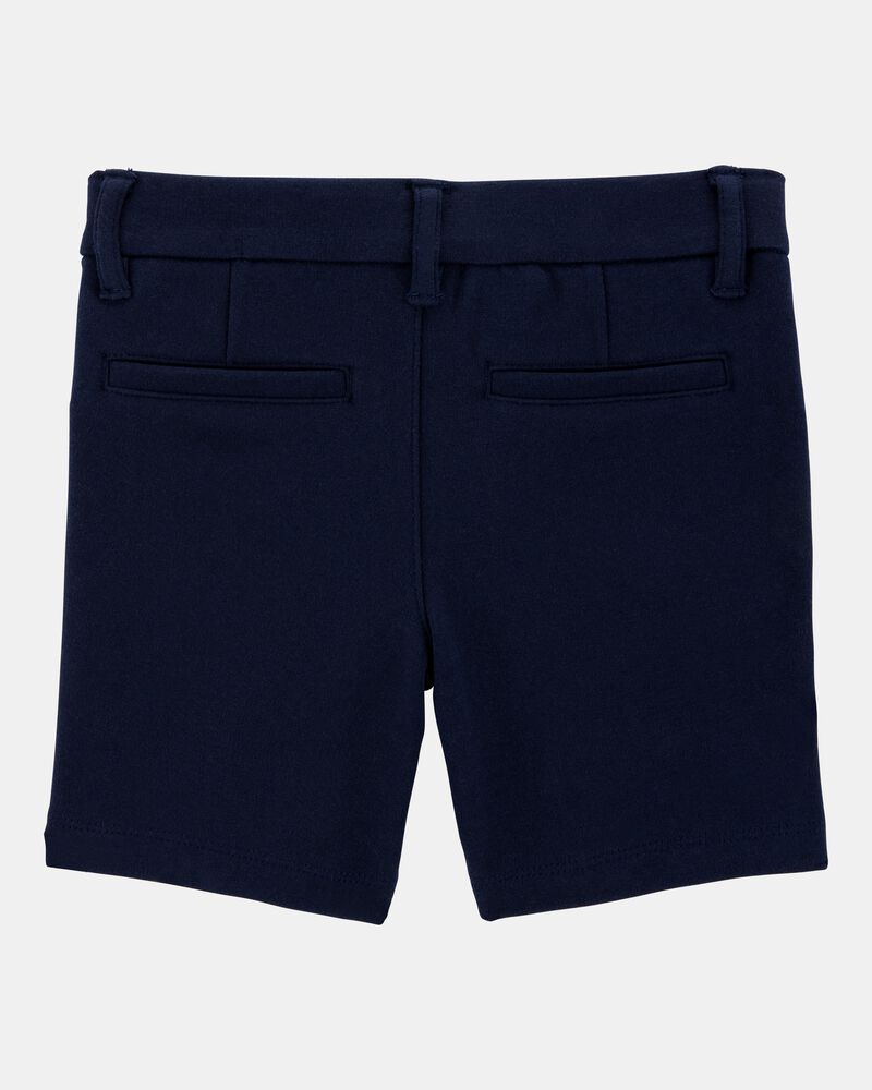 Toddler Girl Ponte Knit Uniform Shorts - Navy, image 4 of 6 slides