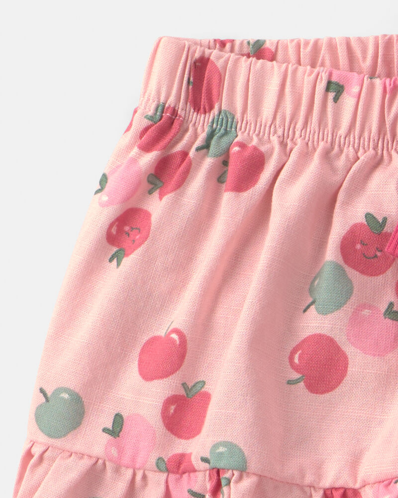 Baby Girl 2-Piece Apple French Terry Long-Sleeve Top & Skort Set - Pink, image 4 of 5 slides