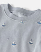 Toddler 2-Piece Organic Cotton Ribbed Pajama Set in Sail Away Print, image 2 of 4 slides