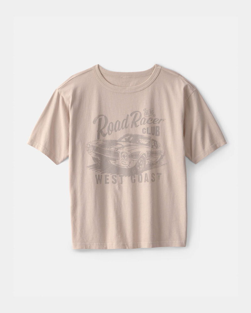 Boys Road Racer Car Graphic Tee - Tan, image 1 of 3 slides