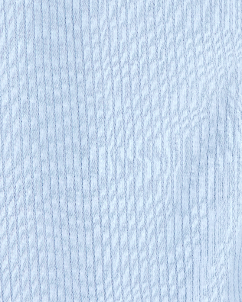 Baby Boy Dog Pocket 2-Way Zip Ribbed Sleep & Play Pajamas - Blue, image 3 of 5 slides