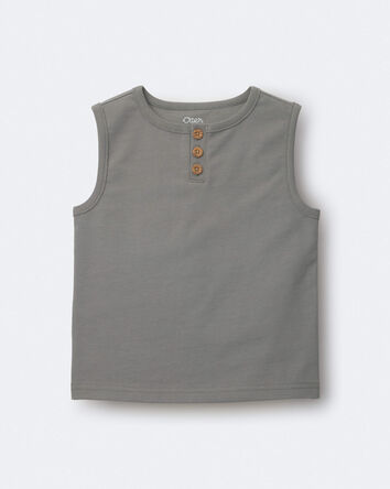 Toddler Boy Henley Tank - Grey, 