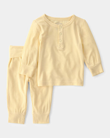 Baby 2-Piece PurelySoft Long-Sleeve Top & Pant Set - Yellow, 