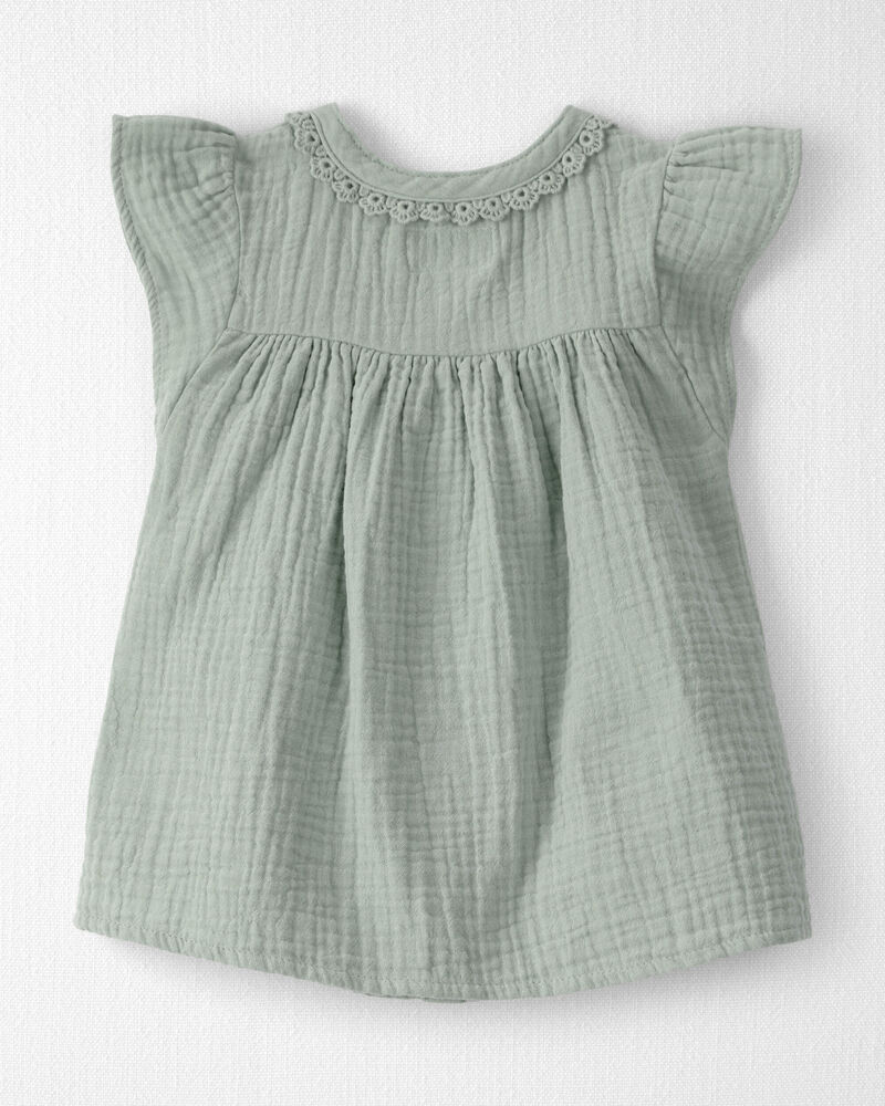 Baby Girl Organic Cotton Gauze Dress, image 2 of 6 slides