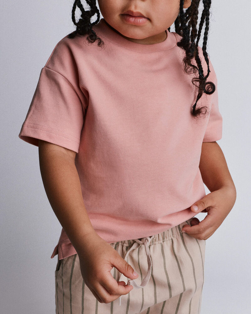 Toddler Elevated Relaxed Tee - Light Pink, image 3 of 5 slides