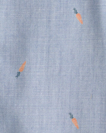 Toddler Boy Easter Carrot Chambray Short-Sleeve Button-Down Shirt - Light Wash, 