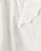 Toddler Girl Eyelet-Sleeve Top - Ivory, image 2 of 3 slides