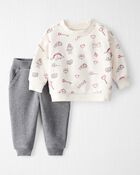 Baby 2-Piece Organic Cotton Set in Little Loves Print , image 1 of 4 slides