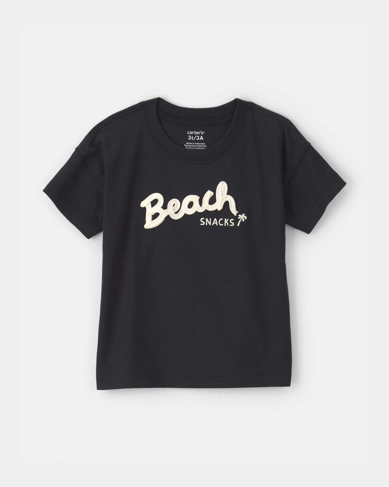 Toddler 'Beach Snacks' Graphic Tee - Black, image 1 of 7 slides