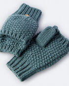 Toddler Neutral Foldover Mittens - Green, image 5 of 6 slides