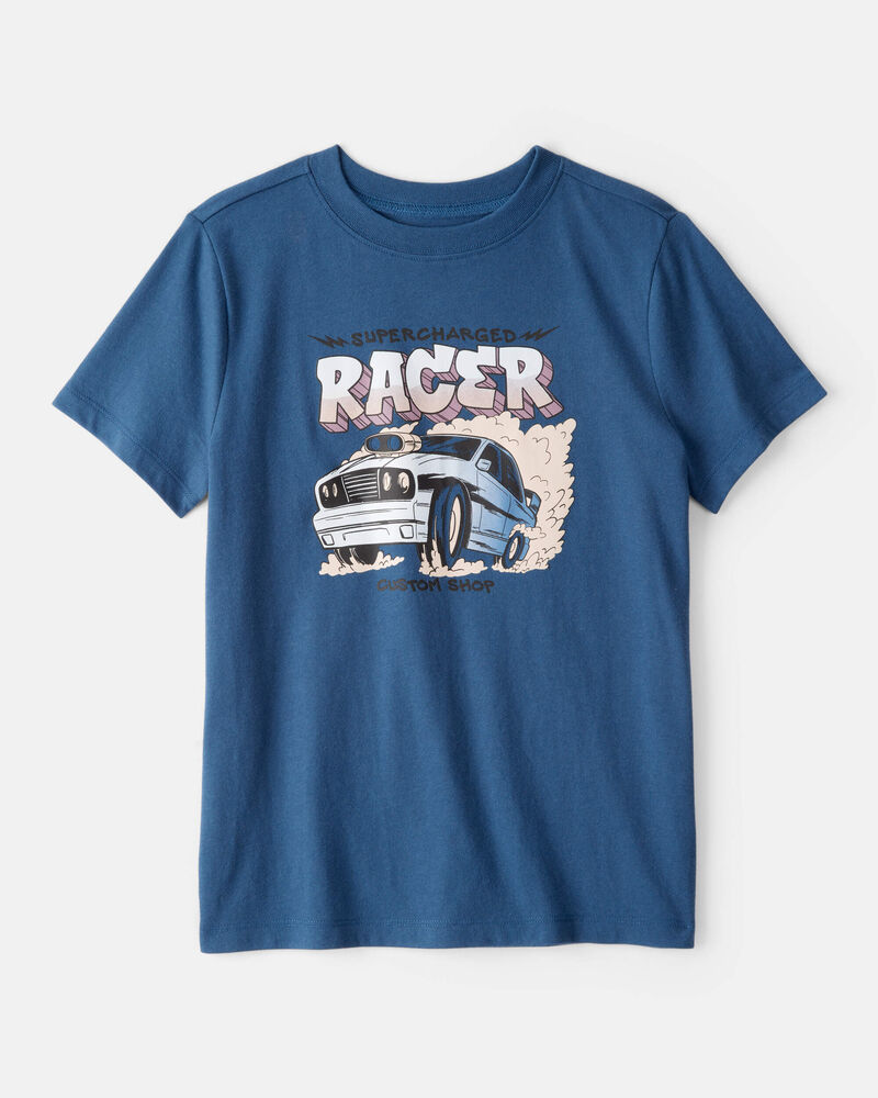 Boys Race Car Short-Sleeve Graphic Tee - Blue, image 1 of 3 slides