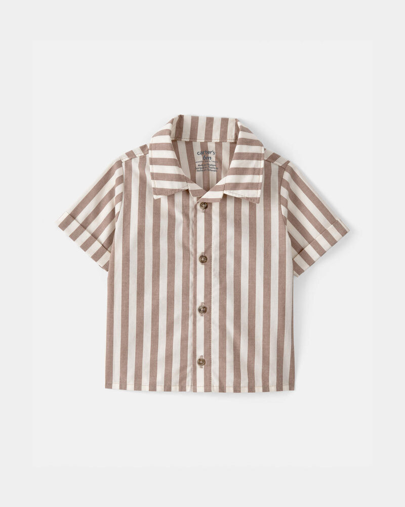 Baby Boy 3-Piece Beach Striped Outfit Set - Brown/White, image 10 of 11 slides