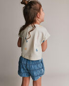 Toddler Girl Boxy Tee in Sandcastle Print - Cream, image 4 of 6 slides
