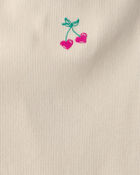 Girls Cherry Embroidered Tank Top - Ivory, image 2 of 3 slides