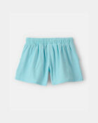 Girls Floral Embroidered Gauze Shorts - Blue, image 2 of 5 slides