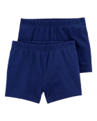 Baby Girl 2-Pack Tumbling Shorts - Navy, image 1 of 4 slides
