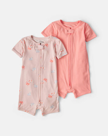 Baby Girl 2-Pack Flamingo PurelySoft&trade; 1-Piece Pajama - Pink, 